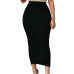 ADEWEL 2019 Sexy Women Bodycon Long Skirt Black High Waist Tight Maxi Skirts Club Party Wear Elegant Pencil Skirt Casual Skirts