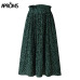 Aproms White Dots Floral Print Pleated Midi Skirt Women Elastic High Waist Side Pockets Skirts Summer 2019 Elegant Female Bottom