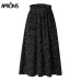 Aproms White Dots Floral Print Pleated Midi Skirt Women Elastic High Waist Side Pockets Skirts Summer 2019 Elegant Female Bottom