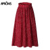 Aproms White Dots Floral Print Pleated Midi Skirt Women Elastic High Waist Side Pockets Skirts Summer 2019 Elegant Female Bottom