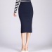 Autumn Winter Bodycon Skirt Women Stretchable Split Skirt Mid Calf Slim Pencil Skirts For Women Female Knit Skirt