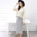 Autumn Winter Bodycon Skirt Women Stretchable Split Skirt Mid Calf Slim Pencil Skirts For Women Female Knit Skirt