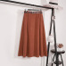 Autumn Winter Suede Velvet Women Skirt Female Midi Long Elegant Skirt Empire A-line Pleated Skirt