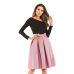 BACHASH Elegant Women Skirt High Waist Pleated Knee Length Skirt Vintage A Line Big Bow Red Black Side Zipper Skater Skirts Red