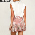 BeAvant Bohemian print summer skirts womens Ruffle pleated floral short boho skirt female High waist chiffon beach mini skirt