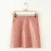 Bella Philosophy spring new PU faux leather skirt women high waist skirt pink yellow black back zipper pocket mini skrit
