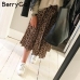 BerryGo Vintage leopard print midi skirt Women punk korean skirt fashion 2018 Sexy high waist ladies pleated retro autumn skirts