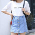 Bigsweety Faldas Mujer Moda 2018 Women High Waist A-Line Denim Skirts Casual Harajuku Single-Breasted Mini Skirt Jeans Skirt