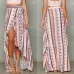 Boho Women Ladies Summer Bandage Beach Skirt Party Maxi Swimwear Cover Long Skirt Floral Print Lace up Maxi Women's Shirt