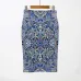 CR Spring Fashion pencil Skirt 2XL Size Women Office Lady Bracelet Skirts Geometric Print Slim Elasticity Bodycon Knee Length