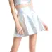 CUHAKCI High Waist PU Skirts Women Casual Mini Gold Skirt Faux Leather Skirt Skater PleatedFemale Silver Black Skirt Plus Size