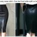 Colorfaith 2018 Women PU Leather Midi Skirt Autumn Winter Ladies Package Hip Front or Back Slit Pencil Skirt Plus Size SK8760