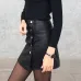 Colorfaith 2019 Women Leather Skirt Autumn Winter Buttons A-line Casual Eelegant  Ladies Fashion Package Hip Mini Skirt SK8702