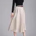 Colorfaith New 2018 Suede Women Long Midi Skirt Autumn Winter Ladies Vintage Belt Buttons Skirt High Waist Femininas SK6679