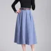 Colorfaith New 2018 Suede Women Long Midi Skirt Autumn Winter Ladies Vintage Belt Buttons Skirt High Waist Femininas SK6679
