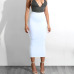 Colysmo Double Layers High Waist Pencil Midi Skirt Bodycon Long Skirt Cotton Maxi Skirt White Summer Skirts Womens Saia Midi New