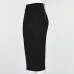 Colysmo Women Vintage High Waist Solid Suede Midi Skirt Back Split Thick Stretchy Faux Leather Autumn Winter Pencil Skirts New