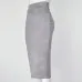 Colysmo Women Vintage High Waist Solid Suede Midi Skirt Back Split Thick Stretchy Faux Leather Autumn Winter Pencil Skirts New