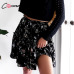 Conmoto Floral Print Black Female 2019 Skirts Women Casual Sexy Ruffles Short Skirts Feminine High Waist Boho Skirts