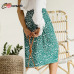 Conmoto High Waist Split Midi Skirts Women Button Green Leopard Dot Print Casual Chic Summer Skirt Sexy High Fashion Boho Skirt