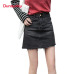 Duanyskiy Women Summer Black Blue Solid Casual High Waist Pencil Denim Skirts High Street Pockets Button All-matched Jeans Skirt