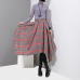 [EAM] 2019 New Spring High Waist Red Plaid Split Joitn Loose Big Hem Half-body Skirt Women Fashion Tide All-match JD402