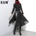 [EAM] 2019 New Spring High Waist Solid Color Black Pleated Loose Split Joint Half-body Skirt Women Fashion Tide JD10501