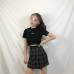 ELEXS Summer Skirt Women High Waist Plaid A-Line Skirt Casual Fashion Kawaii Student Skirts Shorts E2119