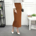 ELEXS Women Winter Long Woolen Skirt Elastic Waist Pencil Skirt Woman Office Skirt Jupe Vintage Femme Autumn E1123