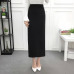 ELEXS Women Winter Long Woolen Skirt Elastic Waist Pencil Skirt Woman Office Skirt Jupe Vintage Femme Autumn E1123