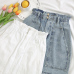 Elastic Waist Summer Women Denim Skirt Pockets Sexy White High waist jeans Skirts A-line Casual Ruffles Female mini saia mujer