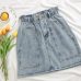 Elastic Waist Summer Women Denim Skirt Pockets Sexy White High waist jeans Skirts A-line Casual Ruffles Female mini saia mujer