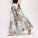 Elegant Summer 2019 Women Long Skirt Chiffon Saia Beach Bohemian Maxi Skirts High Waist Tutu Casual Vestidos Harajuku Print