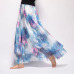 Elegant Summer 2019 Women Long Skirt Chiffon Saia Beach Bohemian Maxi Skirts High Waist Tutu Casual Vestidos Harajuku Print