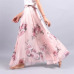 Elegant Summer 2019 Women Long Skirt Chiffon Saia Beach Bohemian Maxi Skirts High Waist Tutu Casual Vestidos Harajuku Print