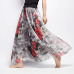 Elegant Summer 2019 Women Long Skirt Chiffon Saia Beach Bohemian Maxi Skirts High Waist Tutu Casual Vestidos Harajuku Print