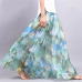 Elegant Summer 2019 Women Long Skirt Chiffon Saia Beach Bohemian Maxi Skirts High Waist Tutu Casual Vestidos Harajuku Print