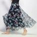 Elegant Summer 2019 Women Long Skirt Chiffon Saia Beach Bohemian Maxi Skirts High Waist Tutu Casual Vestidos Harajuku Print