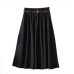 Elegant Women High Waist Pleated Skirt Vintage Fashion A Line Ladies Skirts