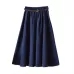 Elegant Women High Waist Pleated Skirt Vintage Fashion A Line Ladies Skirts