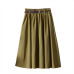 Elegant Women High Waist Pleated Skirt Vintage Fashion A Line Ladies Skirts