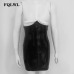 FQLWL Sexy High Waist PU Leather Skirt Women Pvc Black Bodycon Latex Mini Skirt Autumn Casual Streetwear Short Pencil Skirts