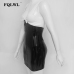 FQLWL Sexy High Waist PU Leather Skirt Women Pvc Black Bodycon Latex Mini Skirt Autumn Casual Streetwear Short Pencil Skirts