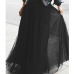 Fashion 2018 Summer skirts Bohemian style womens Chiffon Stretch High Waist Maxi Skater Flared Pleated Long Skirt Saia