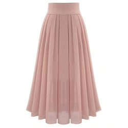 Fashion 2018 Summer skirts Bohemian style womens Chiffon Stretch High Waist Maxi Skater Flared Pleated Long Skirt Saia