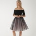 Fashion 5 Layers 60cm Fashion Tulle Skirt Pleated TUTU Skirts Womens Lolita Petticoat Bridesmaids Midi Skirt Jupe Saias faldas