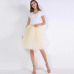 Fashion 5 Layers 60cm Fashion Tulle Skirt Pleated TUTU Skirts Womens Lolita Petticoat Bridesmaids Midi Skirt Jupe Saias faldas