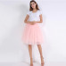 Fashion 5 Layers 60cm Fashion Tulle Skirt Pleated TUTU Skirts Womens Lolita Petticoat Bridesmaids Midi Skirt Jupe Saias faldas