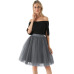 Fashion 5 Layers 60cm Fashion Tulle Skirt Pleated TUTU Skirts Womens Lolita Petticoat Bridesmaids Midi Skirt Jupe Saias faldas