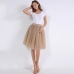 Fashion 5 Layers 60cm Fashion Tulle Skirt Pleated TUTU Skirts Womens Lolita Petticoat Bridesmaids Midi Skirt Jupe Saias faldas